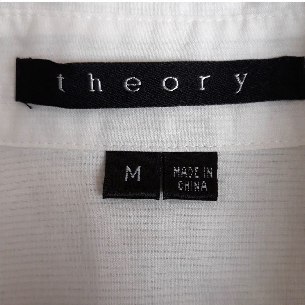 Theory Ribbed Ruffled Button Down Top - image 4